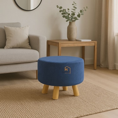 Single Velvet Chair - 28 x 27 x 28 - Blue