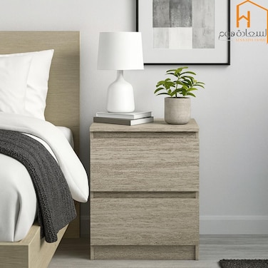 Fixed wooden chest of drawers - beige