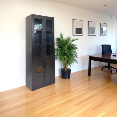 دولاب كتب مكتبي درفتين ضهر  خشب -كوفي - 80×40×200 سم