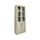 Two-door office bookcase with wooden back - beige - 80 x 40 x 200 cm
