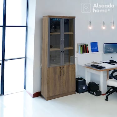 Brown Wood Cabinet 80 x 40 x 200 cm
