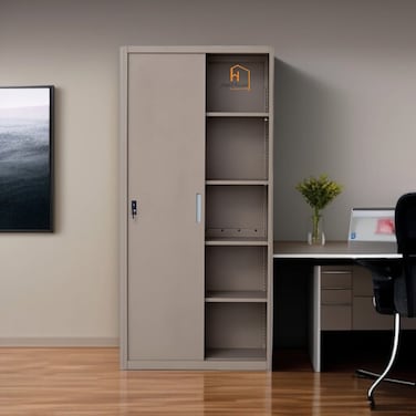 Iron Office Cabinet - 40 x 85 x 180 cm - Beige