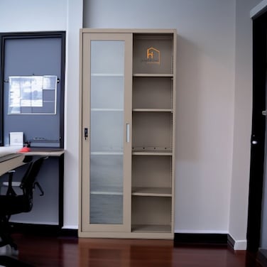 دولاب مكتبى حديد - 40×85×180 سم - بيج