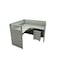 Wooden desk - gray - 129 x 149 x 110 cm