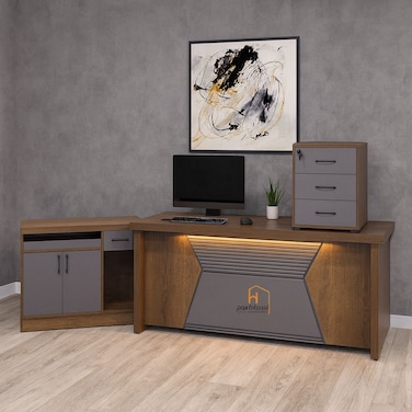 مكتب خشب -بني- 180×75×70سم