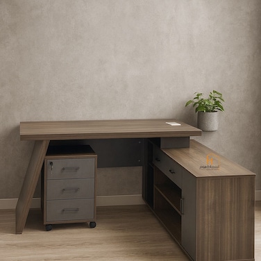 مكتب خشب -بني- 180×60×70سم