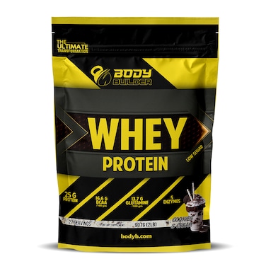 Body Builder Whey Protein, 25g High Quality Protein with 5 Digestive Enzymes, Cookies &amp; Cream - 2LB