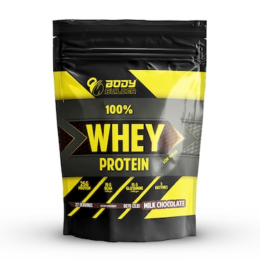 Body Builder Whey Protein, 25g High Quality Protein with 5 Digestive Enzymes, Milk Chocolate - 2LB