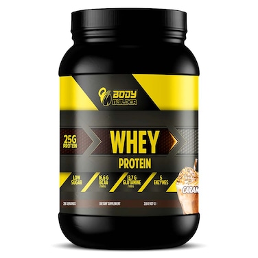 Body Builder Whey Protein, 25g High Quality Protein with 5 Digestive Enzymes, Caramel Latte - 2LB