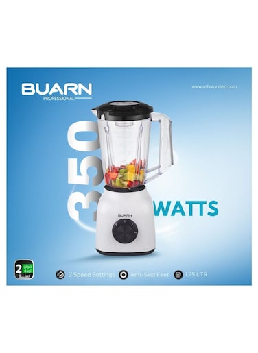 بورن بروفيشنال خلاط عالي الأداء بقوة 350 واط وسعة 1.75 لتر مع حماية من السخونة الزائدة، قفل أمان، محرك نحاسي بالكامل وخامات آمنة للطعام لتحضير العصائر والشوربات والمزيد (BL-F107)
