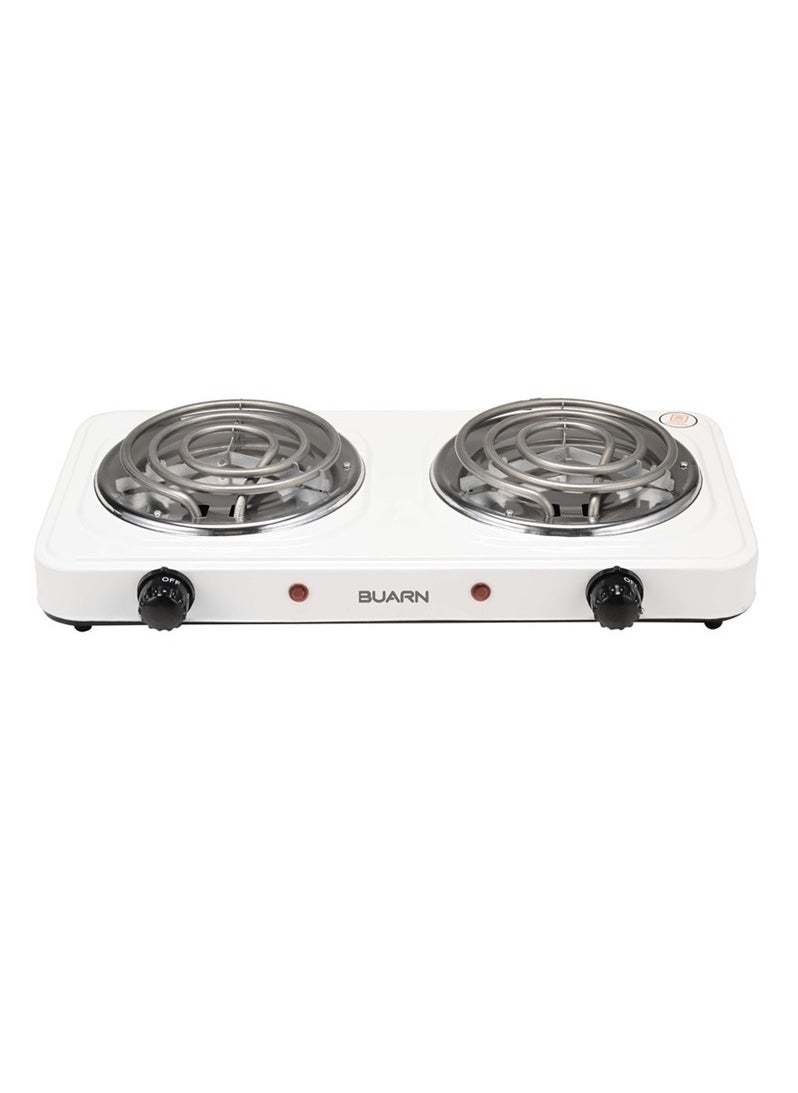 Thumbnail image for Buarn Professional Electric Double Hotplate With Dual 140mm Plates, Adjustable Temperature, And Overheat Protection, 2000W Power, HP-T214W