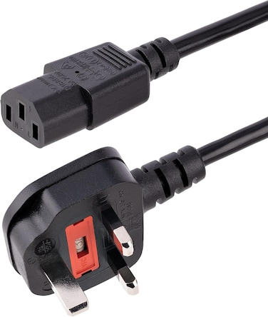 StarTech (1.5m) UK Computer Power Cable, 18AWG, BS 1363 To C13, 10A 250V, Black Replacement AC Power Cord, Kettle Lead/UK Power Cord, Power Supply Cable, TV/Monitor Power Cable (PXT101UK1.5M)