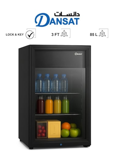 ثلاجة دانسات عرض - 3 أقدام - 85 لتر - إضاءة داخلية - Dan230Sc - أسود (غير شامل التركيب)