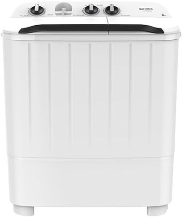 GSTT60XW General Supreme Twin Tub Semi Automatic Washing Machine 6KG, White,GSTT60XW