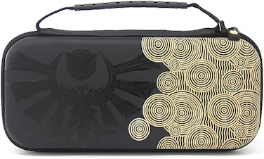 حافظة حمل ASA متوافقة مع نينتندو سويتش OLED ونينتندو سويتش، حقيبة صلبة محمولة للسفر لجهاز نينتندو سويتش OLED وإكسسواراته، أسود (أسود/أصفر)