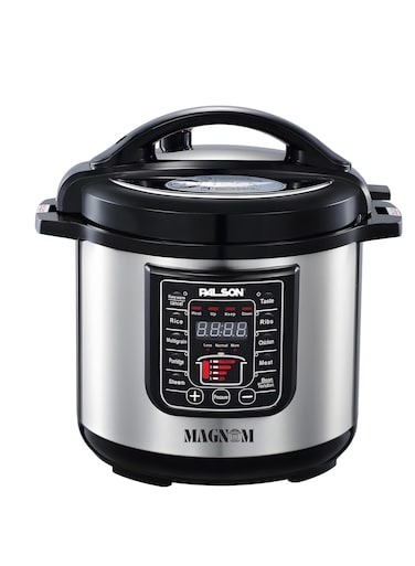 Palson Electric Pressure Cooker 10L, 1350W, 40036, Timer And Touch Buttons, Programmable Up To 24 Hours, Stainless Steel Body, Non-Stick Single Painting Aluminium Inner Pot