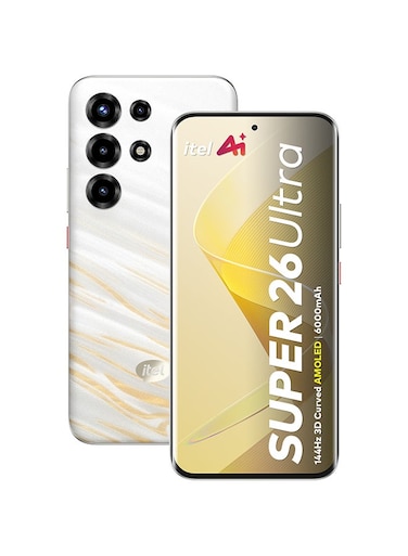 آيتل - S26 الترا بشريحتين أبيض مذهب 8(+16) جيجابايت رام 256 جيجابايت 4G إصدار الشرق الأوسط