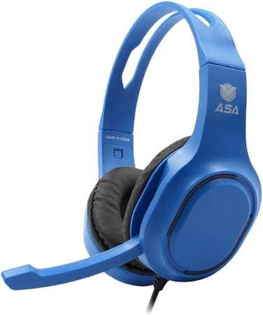 سماعة رأس ASA Coco للألعاب لجهاز PS4/PS5، عصابة رأس قابلة للتعديل، وحدة تشغيل 40 مم، متوافقة عالميًا، (أزرق)