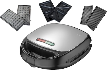 Techno Best Sandwich Maker 2 Slice Non-Stick Grill 850W, Panini Press With Handle Locking System, Indicator Light, Overheat Protection/Bsm-02S