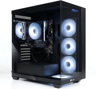 كمبيوتر ألعاب ASA مع معالج i5-14400F، لوحة أم H610M-A WIFI ، ذاكرة 16GB DDR5، بطاقة رسومات RTX 5060 SHADOW 8GB -، مبرد VORTEX FAN BLACK، مزود طاقة 650W (الاسود)