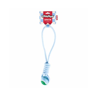 Coockoo Ball with Rope Loop Catch Me Dog Toy - Blue/Green