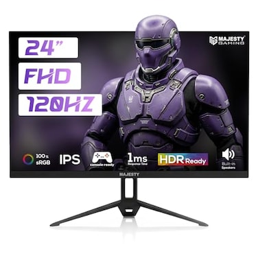 Majesty Gaming Monitor 24" FHD 1920x1080, IPS, 120Hz, 1ms, HDR, 100% sRGB, G-SYNC &amp; FreeSync, Built-in Speakers, VGA &amp; HDMI, VESA