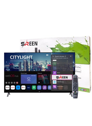 سرين شاشة LED سمارت 65 بوصة، بدقة 4K UHD، بدون إطار، بنظام WebOS، - SRET-65S4KW1