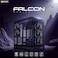Majesty Falcon Mid-Tower PC Case, Hi-End Pro Design, 8 Pre-Installed 120mm Infinity ARGB Fans, ATX Support, 360mm Water Cooler Support, Type-C &amp; 2 x USB 3.0 Ports, Back-Connect Design, Black
