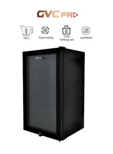 GVC Pro Mini Refrigerator With Glass Door Gvrg-195 Black (Installation Not Included)