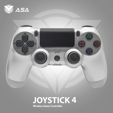 عصا تحكم لاسلكية لجهاز بلاي ستيشن 4 من اسا، فضي، USB