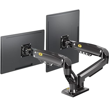 NB North Bayou Dual Monitor Desk Mount Stand Full Motion Swivel Computer Monitor Arm For Two Screens 17-27 Inch With 4.4~19.8lbs Load Capacity For Each Display F160