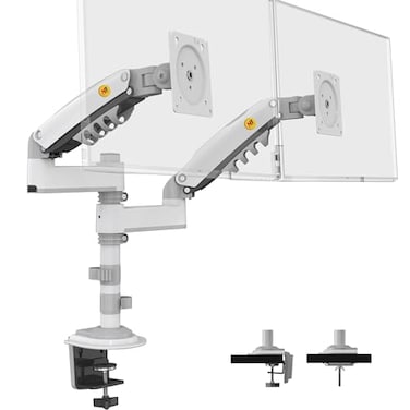 NB North Bayou Dual Monitor Desk Mount Stand Full Motion Swivel Computer Monitor Arm Fits 2 Screens up To 27'' With Load Capacity 4.4~19.8lbs For Each Monitor H180-W
