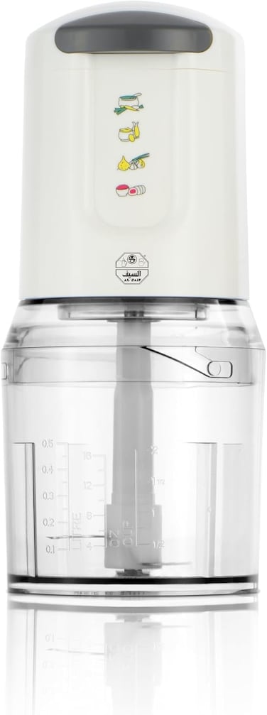 مفرمة طعام كهربائية350 واط من السيف، تعمل بسرعتين، شفرة من الستانلس ستيل، وعاء شفاف يسمح لك برؤية الطعام المفروم بسهولة، رمادي E02424/GY