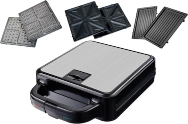 Techno Best Sandwich Maker 4 Slot Non-Stick 1400W 3 In 1 Detachable Sandwich, Grill And Waffle Maker, With Indicator And Ready Light/BSM-04S