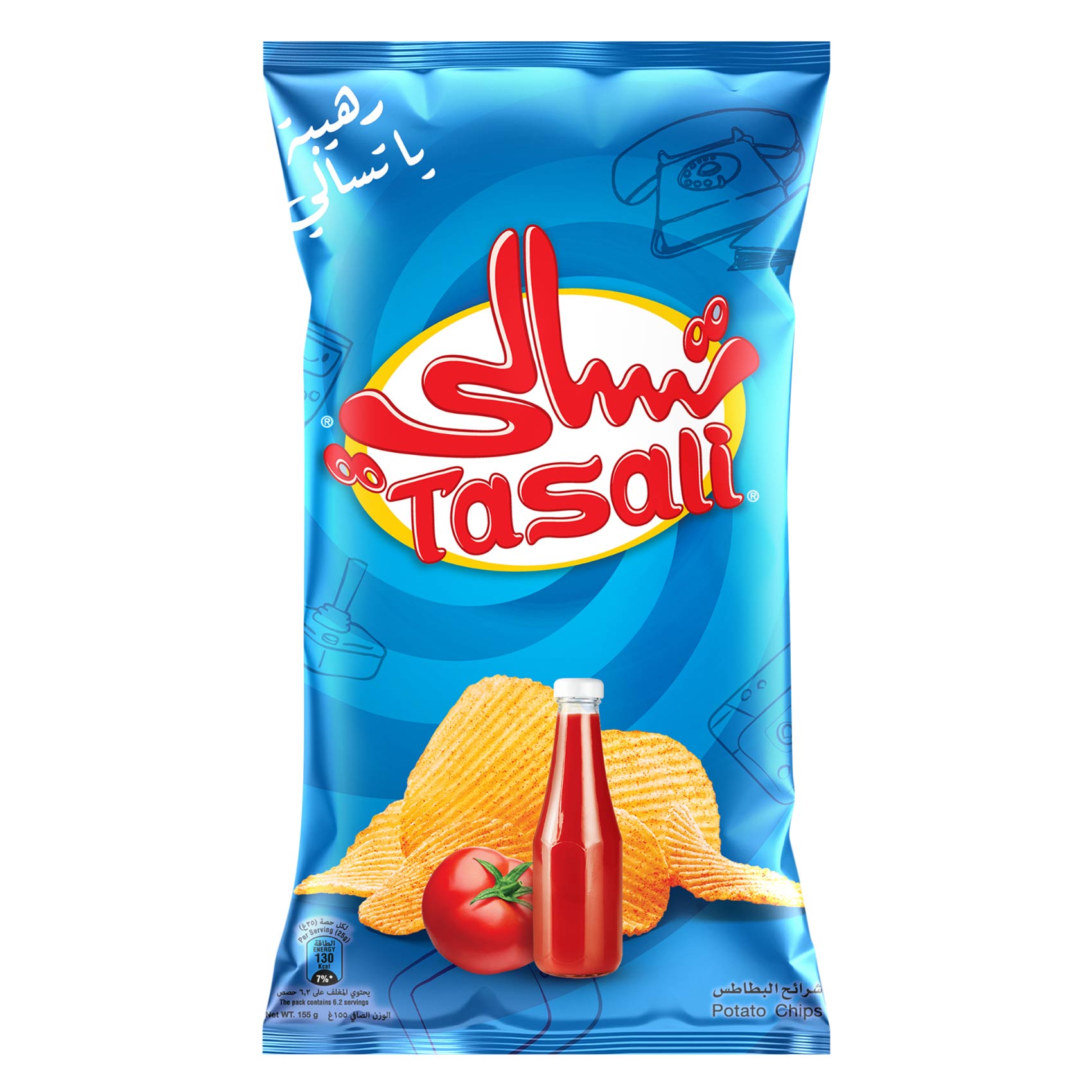 تسالي شرائح البطاطس بالكاتشب 155 جرام