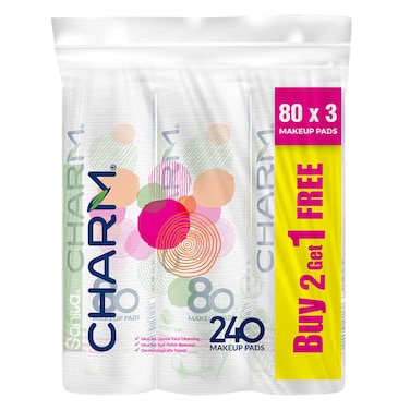 Sanita Charm Beauty Touch Round 80 Cotton Pads White Pack of 3