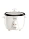 جهاز طهي الأرز، مع وعاء غير لاصق قابل للإزالة، وصينية تبخير، وغطاء زجاجي، وتصميم بارد الملمس، ووظيفة التسخين التلقائي، ومؤشر مستوى الماء. 1 L 400 W RC1050-B5 أبيض