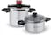 Muller Koch 7L Pressure Cooker + 5L Cooking Pot with Glass Lid, Premium 18/10 Stainless Steel, Induction Base Compatible with All Cooktops - MK-5021