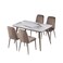طاولة طعام رخام 4 كرسي بني