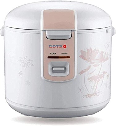 Dots Rice Cooker Steamer, 1.5L, 700W, White, RCD-002W