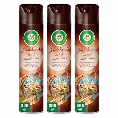 Air Wick Air Freshener, Sandalwood Scent, 300ml x 3