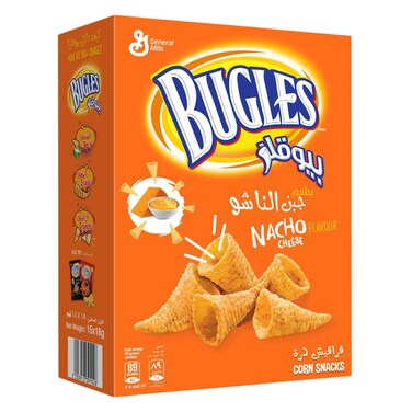 Bugles Corn Snacks Nacho Cheese 15g X12
