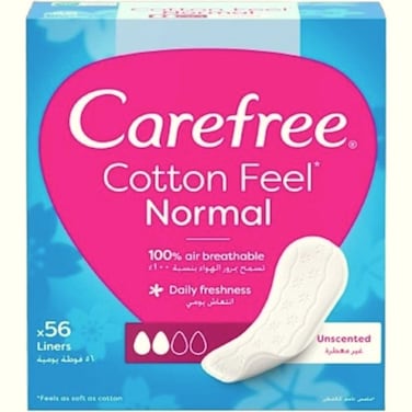 Carefree Cotton Unscented Pantyliners White 56 count