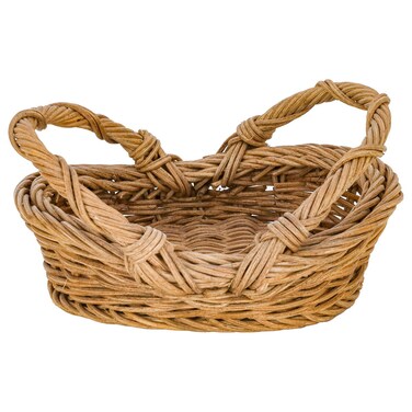 Oval Rattan Serving Basket Alsaif Gallery, 22&times;20&times;6 cm - Beige