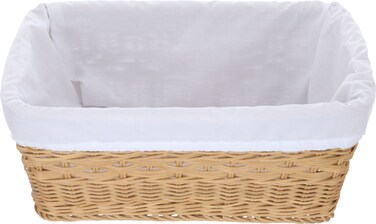 سلة سيورد غاليري، 36 × 25 × 14.3 سم، مستطيل، قماش أبيض-بني