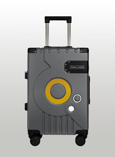 SpinDisc Dark Grey 20-Inch Cabin Luggage with Spinner Wheels and Self-Rebound Handle