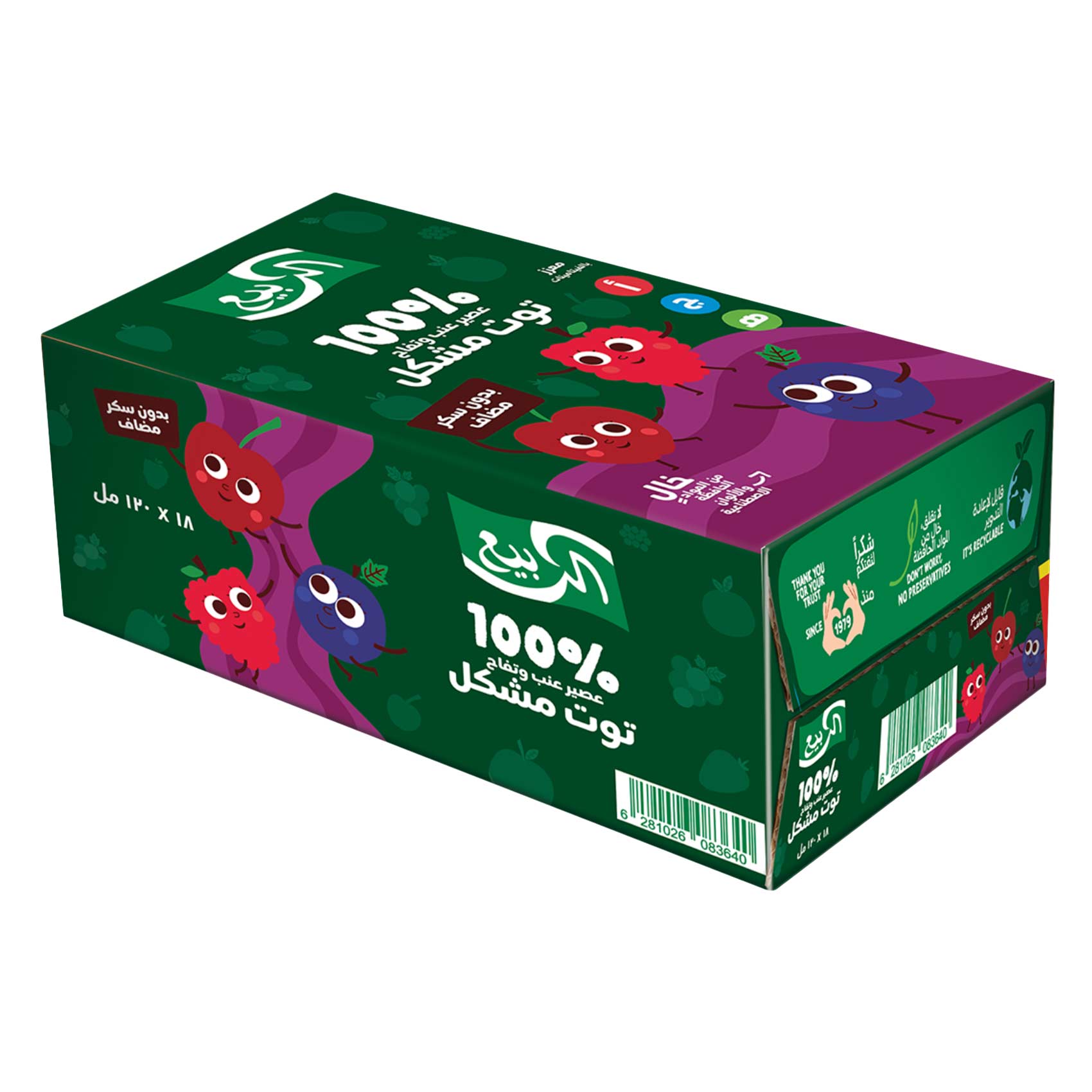 الربيع مشروب مزيج التوت + فيتامينات 120 مل × 18