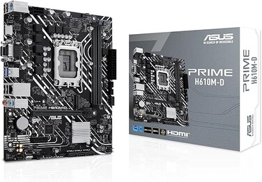 ASUS Prime H610M-D Intel H610 (LGA 1700), DDR5, PCIE 4.0, M.2 Slot, Realtek 1Gb Ethernet, HDMI, VGA, USB 3.2 Gen 1, SATA 6GBPS, RGB Header