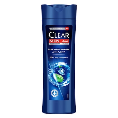 Clear Shampoo For Men, Anti-Dandruff Shampoo, Cool Sport Menthol, 100% Dandruff-Free Hair &amp; Nourished Scalp, 400ml