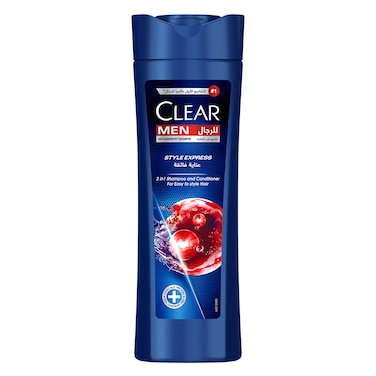 Clear 2In1 Shampoo &amp; Conditioner For Men, Anti Dandruff Shampoo, Style Express, 100% Dandruff-Free Hair &amp; Nourished Scalp, 400ml